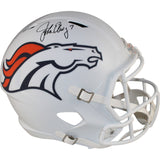 John Elway Autographed Denver Broncos F/S 24 Alt Helmet Beckett Witness 50234
