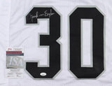 Mark van Eeghen Signed Oakland Raiders Jersey (JSA COA) Super Bowl XI & XV Champ