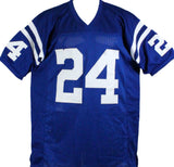 Lenny Moore Autographed Blue Pro Style Jersey w/HOF-Beckett W Hologram *Black