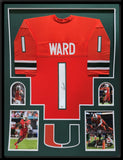 FRAMED MIAMI HURRICANES CAM WARD AUTOGRAPHED SIGNED JERSEY JSA COA