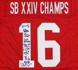 Super Bowl XXIV Champs Signed San Francisco Custom Red Jersey with 10 Signatures