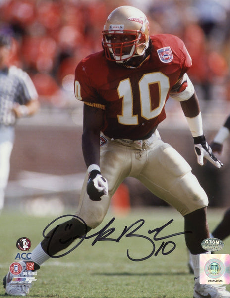 DERRICK BROOKS AUTOGRAPHED FLORIDA STATE SEMINOLES 8x10 PHOTO GTSM