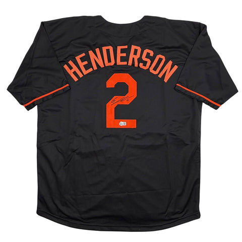 Autographed/Signed Gunnar Henderson Baltimore Black Jersey Beckett BAS COA
