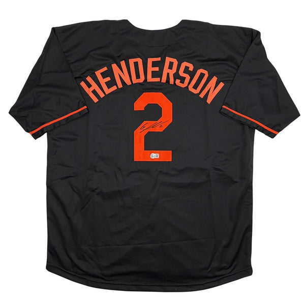 Autographed/Signed Gunnar Henderson Baltimore Black Jersey Beckett BAS COA