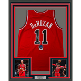 Framed Autographed/Signed DeMar DeRozan 33x42 Chicago Red Jersey Beckett BAS COA