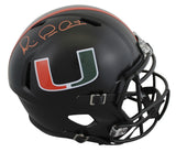 Miami Michael Irvin Signed Twice Alt Black F/S Speed Rep Helmet BAS #BW38853