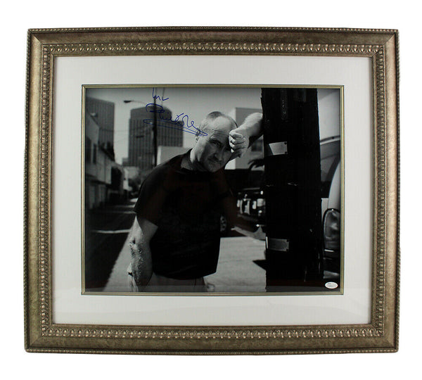 Phil Collins Signed Framed 16x20 Photo - Leaning on Post