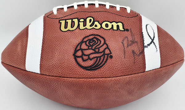 Rick Neuheisel Autographed Wilson Rose Bowl Football Washington Beckett BS30323