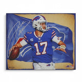 Josh Allen Bills Signed Stretched 20x24 Canvas Giclee Print-Brian Konnick-LE 17