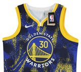 Warriors Stephen Curry Authentic Signed Blue Nike Select Jersey BAS Witnessed