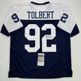 Autographed/Signed Tony Tolbert Dallas Thanksgiving Football Jersey JSA COA