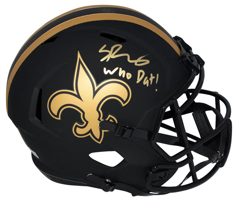 SPENCER RATTLER SIGNED NEW ORLEANS SAINTS ECLIPSE FULL SIZE SPEED HELMET BECKETT