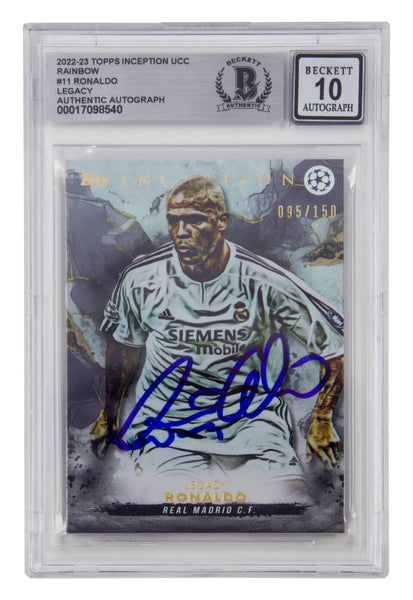 Ronaldo Nazario Signed 2022-23 Topps Inception UCC /150 - BGS 10 Autograph
