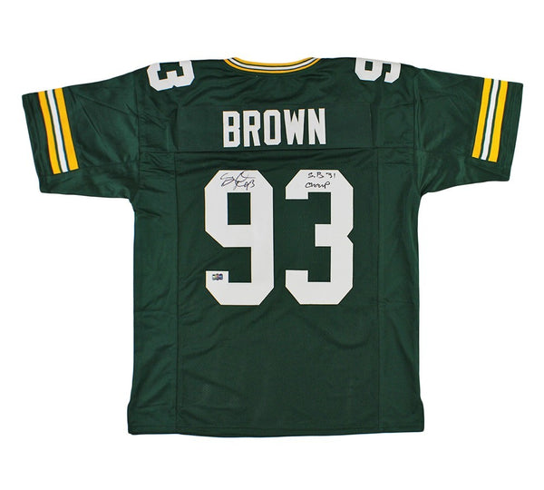 Gilbert Brown Signed Green Bay Custom Green Jersey with "The Gravedigger" Insc