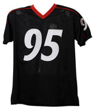 Derek Wolfe Autographed/Signed College Style Black XL Jersey 13897