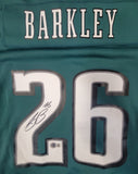 SAQUON BARKLEY SIGNED PHILADELPHIA EAGLES NIKE SCREENPRINT SUPER BOWL JERSEY BAS