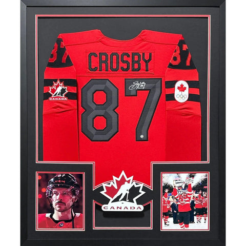 Sidney Crosby Autographed Signed Framed Black Canada Jersey FRAMEWORTH