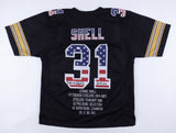 Donnie Shell Signed Pittsburgh Steelers Stat Jersey Inscribed "HOF 20" (JSA COA)