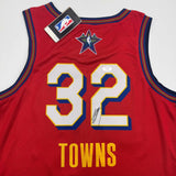 Autographed/Signed Karl-Anthony Towns 2024-2025 Red All-Star Jersey PSA COA