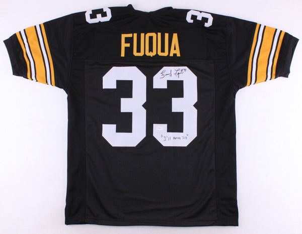 John "Frenchy" Fuqua Signed Steelers Jersey Inscribed "I'll Never Tell" TSE COA