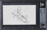 Orioles Brooks Robinson Authentic Signed 3x5 Index Card Autographed BAS Slabbed