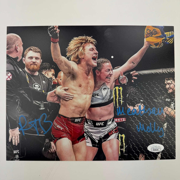 Autographed/Signed Paddy Pimblett Molly Meatball McCann Dual 8x10 Photo JSA COA