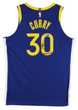 Stephen Curry "Human Torch" Signed Blue Nike Icon Edition Authentic Jersey BAS W