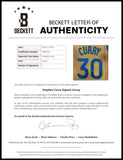 Stephen Curry Golden State Signed Yellow Basketball Jersey BAS LOA