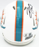 JASON TAYLOR AUTOGRAPHED DOLPHINS WHITE SPEED MINI HELMET BECKETT WITNESS 228817
