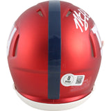 Michael Strahan Autographed New York Giants Blaze Mini Helmet Beckett 49855