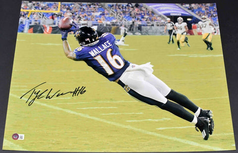 TYLAN WALLACE SIGNED AUTOGRAPHED BALTIMORE RAVENS 16x20 PHOTO BECKETT