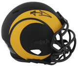 Rams Aaron Donald Authentic Signed Eclipse Speed Mini Helmet w/ Case BAS Witness