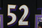 Ray Lewis Autographed/Signed Pro Style Framed Black XL Jersey Beckett 36198