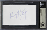Oilers Wayne Gretzky Authentic Signed 3x5 Cut Signature BAS Slabbed