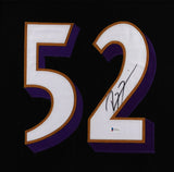 Ray Lewis Signed Baltimore Ravens 35x43 Custom Framed Jersey (Beckett Hologram)