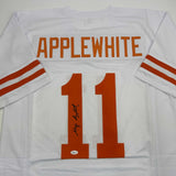 Autographed/Signed Major Applewhite Texas White College Football Jersey JSA COA