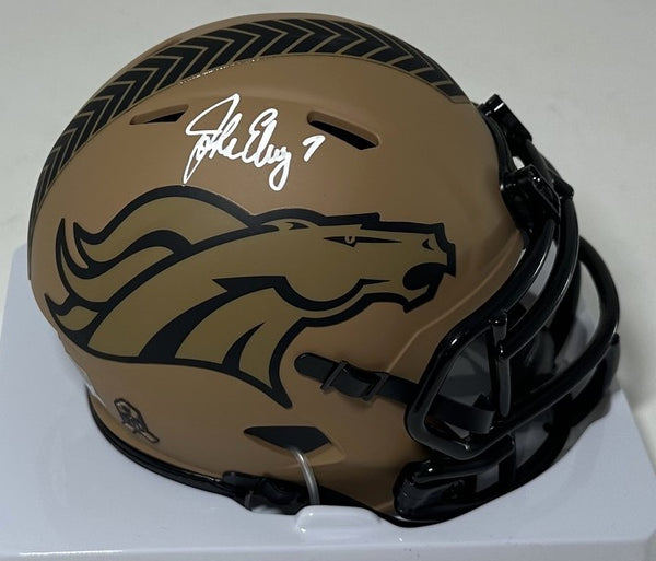 Broncos HOF'er JOHN ELWAY Signed Riddell '23 SALUTE Speed Mini Helmet AUTO - JSA