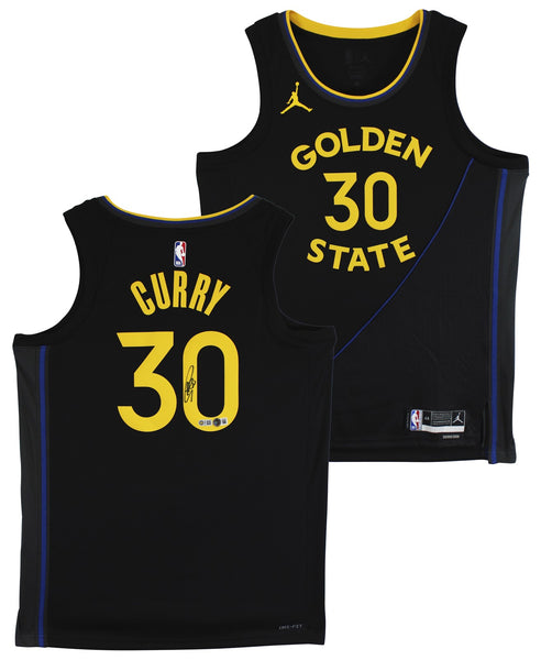 Warriors Stephen Curry Signed Black Jordan Brand Nike Swingman Jersey BAS Wit