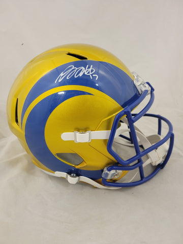 DAVANTE ADAMS SIGNED LA RAMS F/S FLASH SPEED REPLICA HELMET BECKETT QR