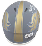 Broncos Champ Bailey Authentic Signed Slate Speed Mini Helmet BAS Witnessed