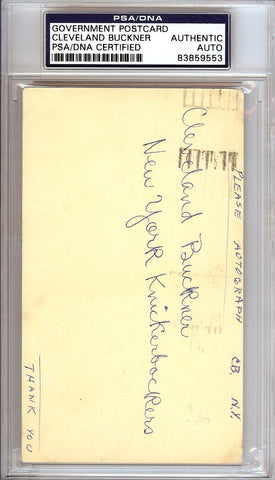 Cleveland Buckner Autographed 3x5 Government Postcard Knicks PSA/DNA #83859553