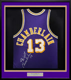 Lakers Wilt Chamberlain Autographed Framed Jersey PSA/DNA & Beckett AE20862