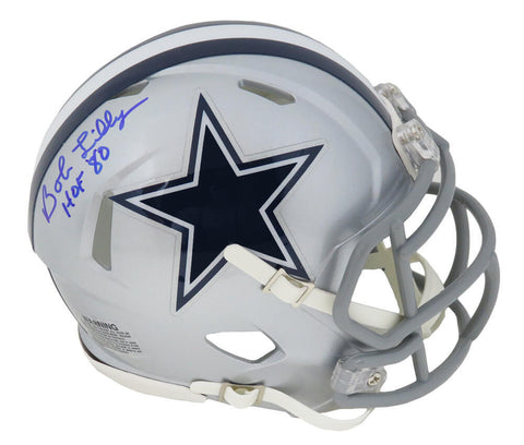 Bob Lilly Signed Dallas Cowboys Riddell Speed Mini Helmet w/HOF'80 - SS COA