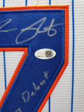 FRAMED NEW YORK METS BRETT BATY AUTOGRAPHED SIGNED INSCRIBED JERSEY JSA COA