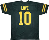 PACKERS JORDAN LOVE AUTOGRAPHED THROWBACK GREEN JERSEY BECKETT WITNESS 239856