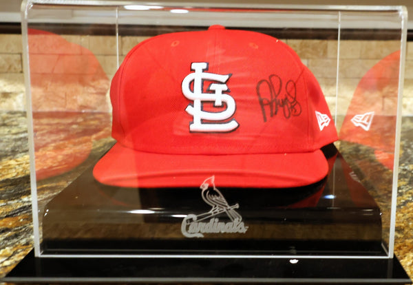 Albert Pujols Autographed New Era Cardinals Baseball Cap w/ Case Fanatics COA