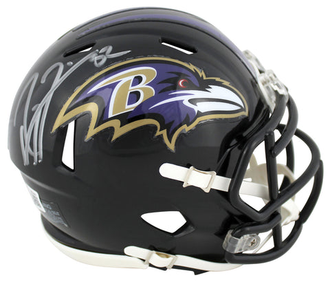 Ravens Ray Lewis Authentic Signed Speed Mini Helmet w/ Silver Sig BAS Witnessed