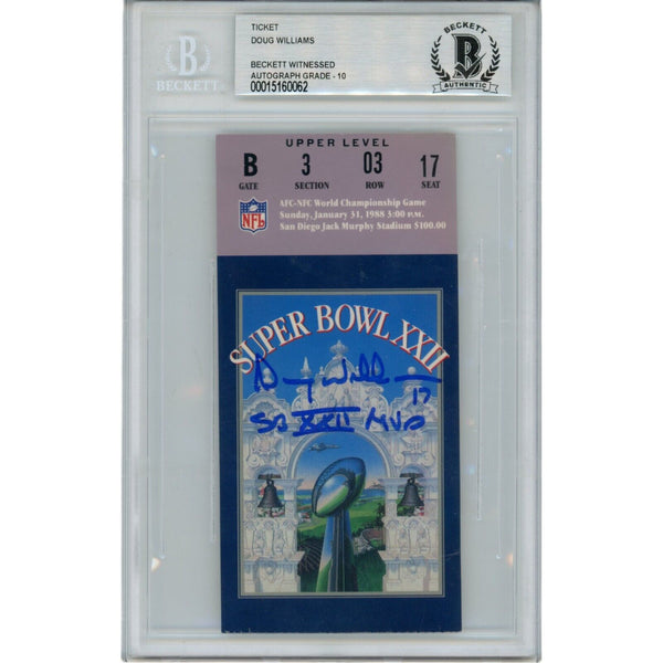 Doug Williams Autographed Washington Redskins SB XXII Ticket Stub Beckett 47605