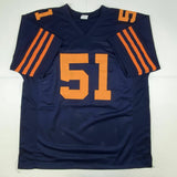 Autographed/Signed DICK BUTKUS HOF 79 Chicago Retro Blue Football Jersey JSA COA