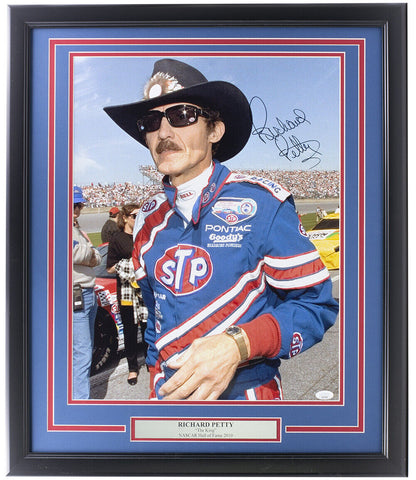 Richard Petty Signed Framed 16x20 Nascar Close Up Photo JSA